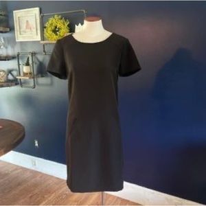 Maggy London Classic Black Cap Sleeve Cocktail Back Zipper Sheath Dress Size 10